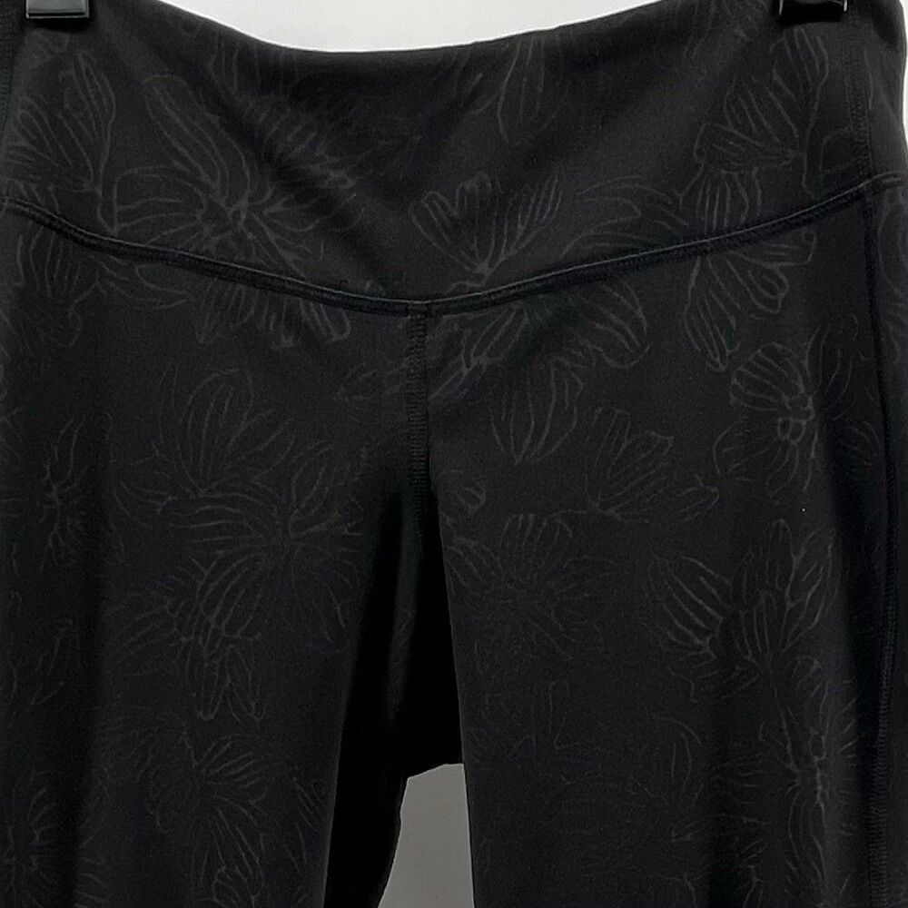 Old Navy Active Go-Dry Legging Black Workout Pants M embossed texture key pocket